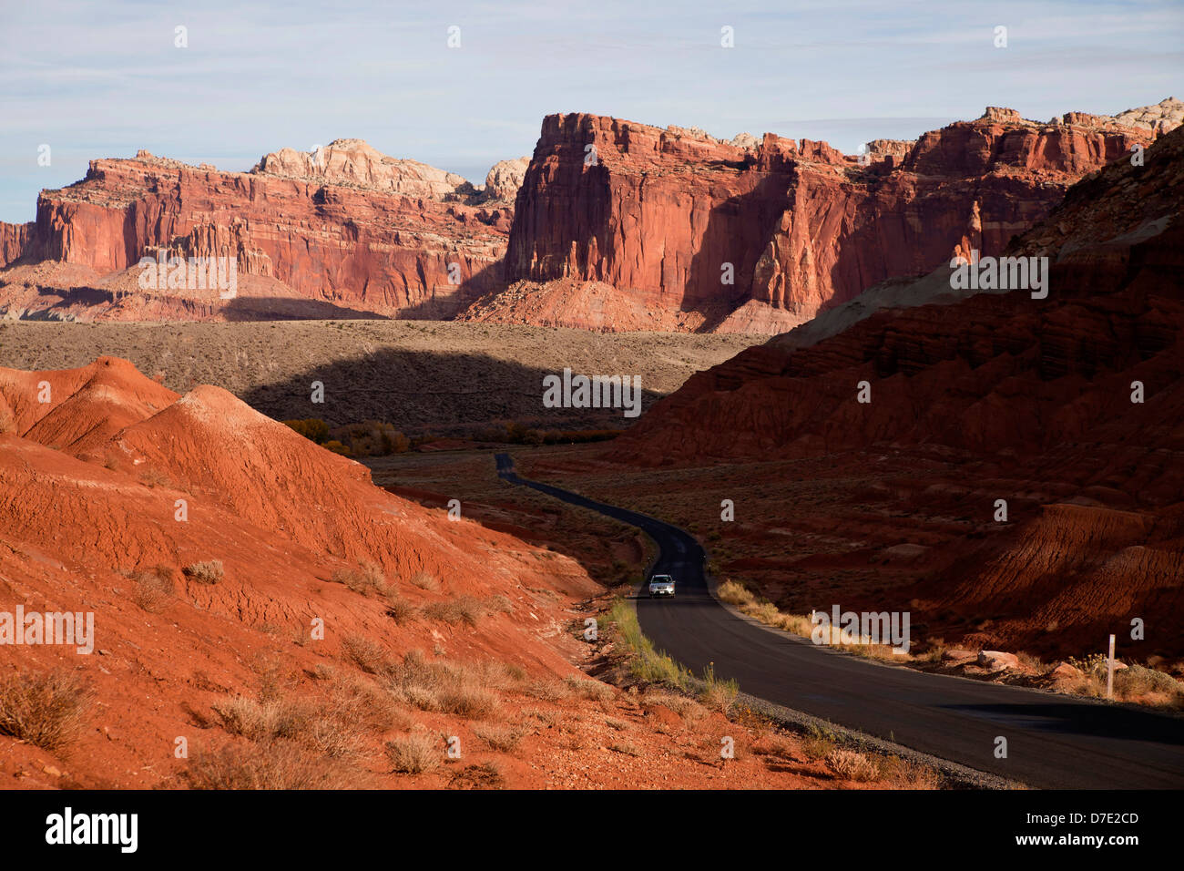 Scenic Drive through Capitol Reef National Park in Utah, United States of America, USA Stock Photo