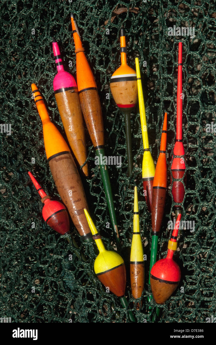 A selection of vintage freshwater fishing floats Stock Photo Alamy