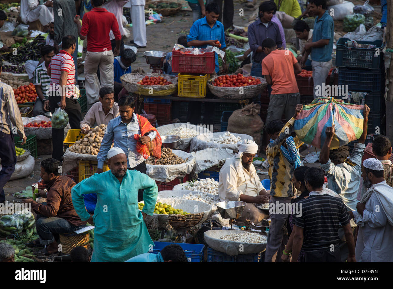 Vegetable market in Old Delhi, India Stock Photo Alamy