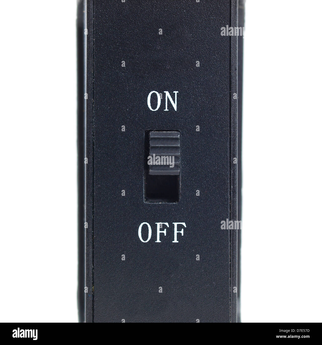 Switch on and off on white background and square composition Stock Photo