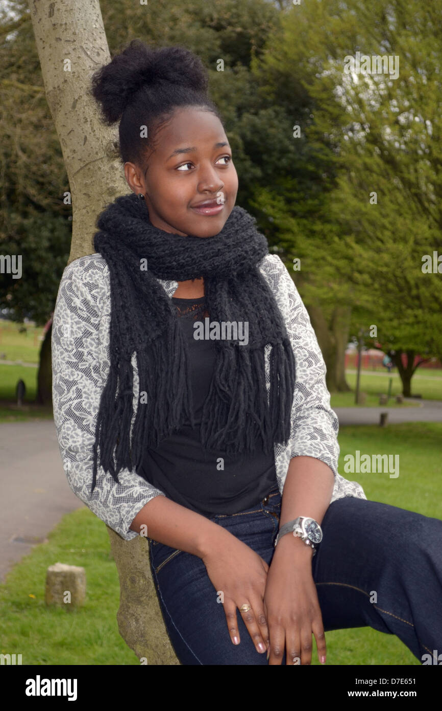 Pretty Afro-caribbean girl posing Stock Photo - Alamy