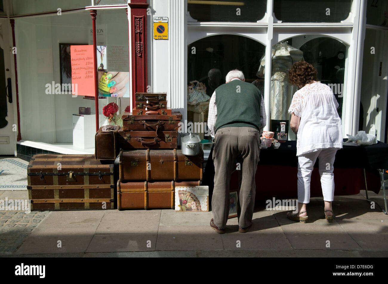 shop stall Rochester High Street Rochester Kent Stock Photo Alamy