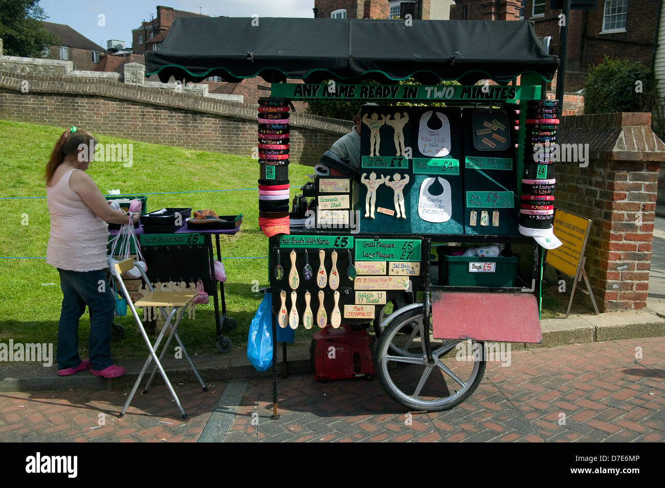 shop stall Rochester High Street Rochester Kent Stock Photo Alamy