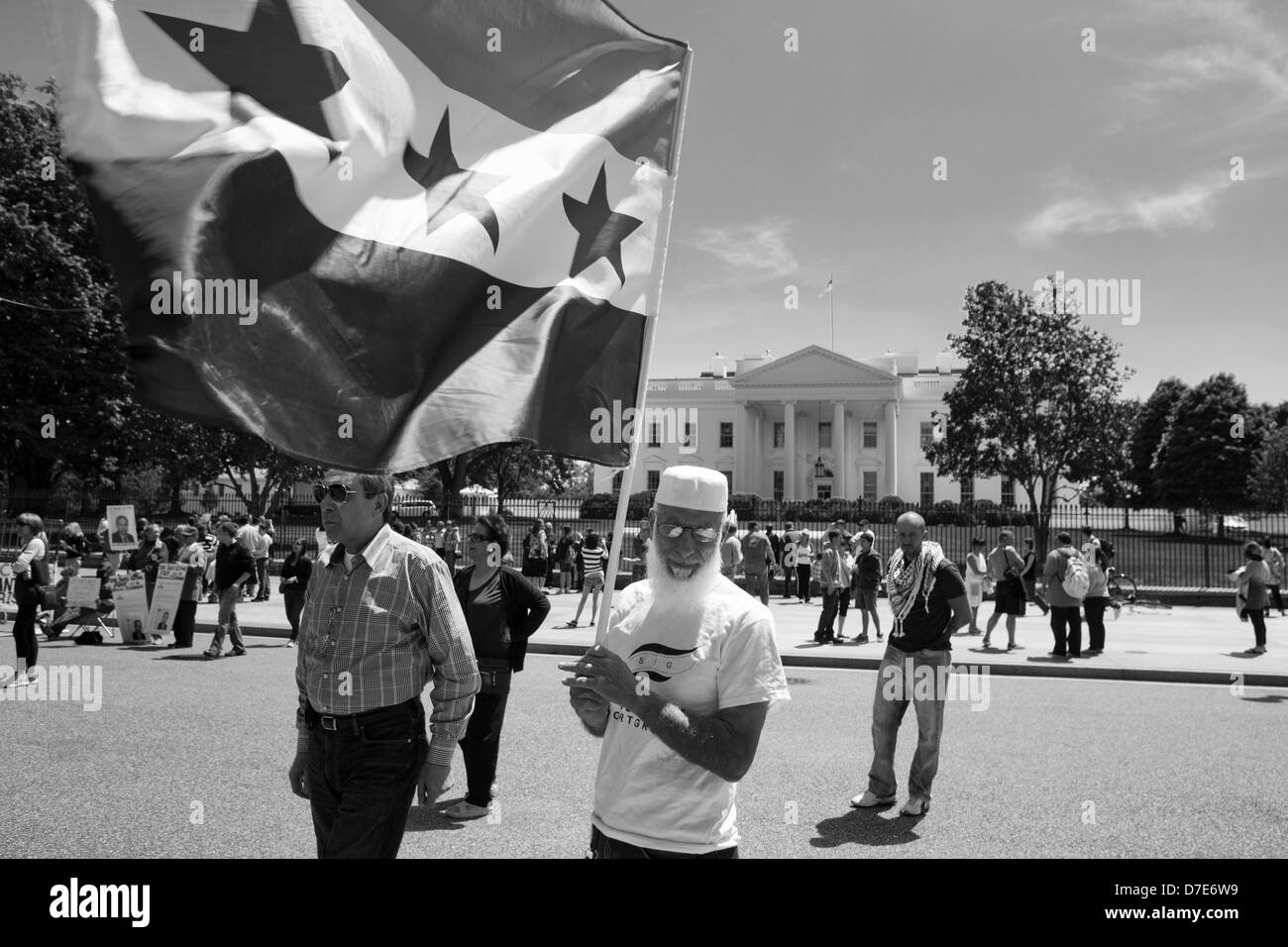 Syrians in front of the White House to express anger and protest - Washington, DC USA Stock Photo