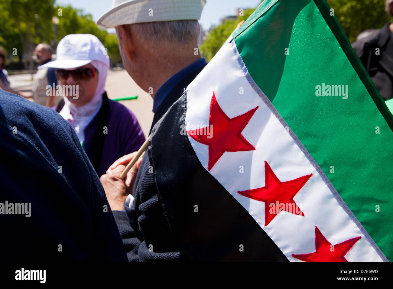 Syrians in front of the White House to express anger and protest - Washington, DC USA Stock Photo
