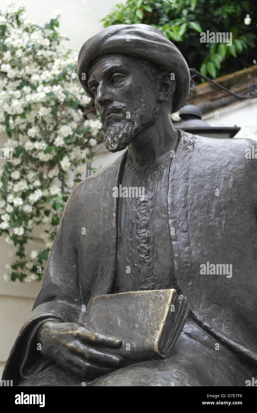 Statue of Ben Maimonides, Jewish scholar and philosopher in Cordoba Stock Photo