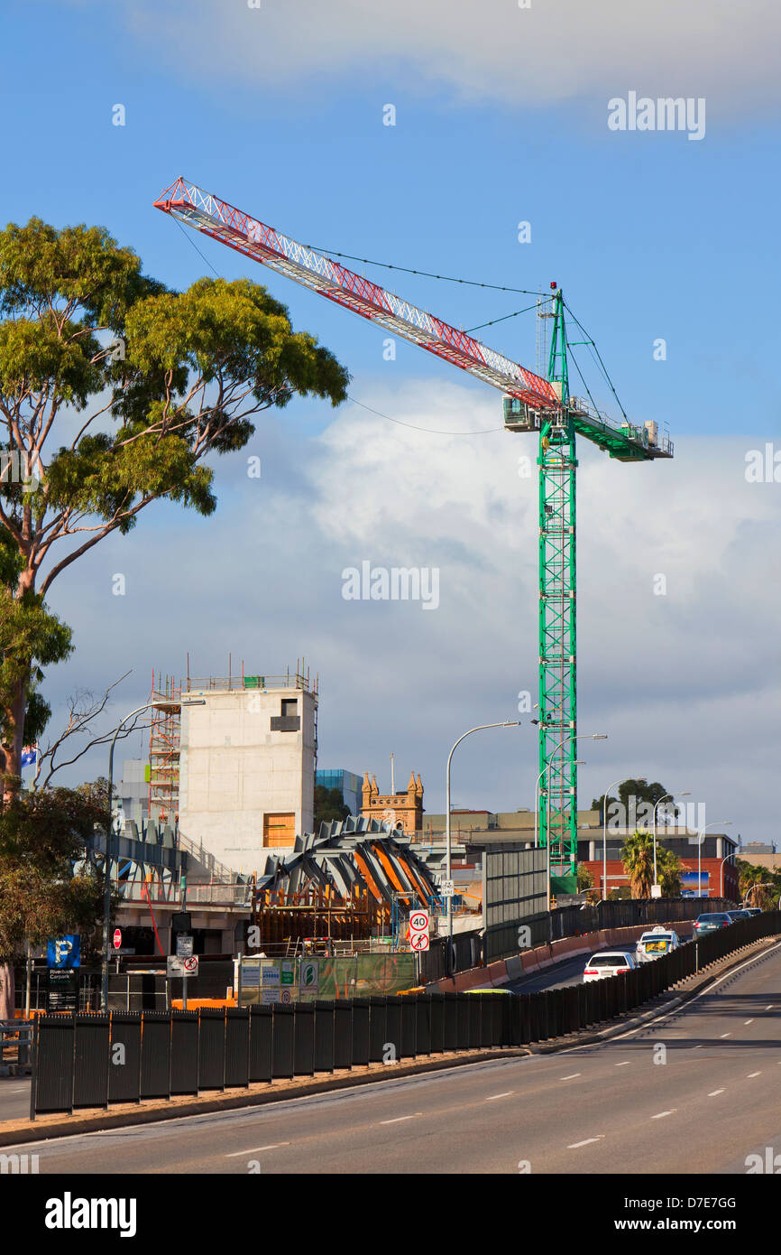Construction cranes in the city of Adelaide South Australia Stock Photo Alamy