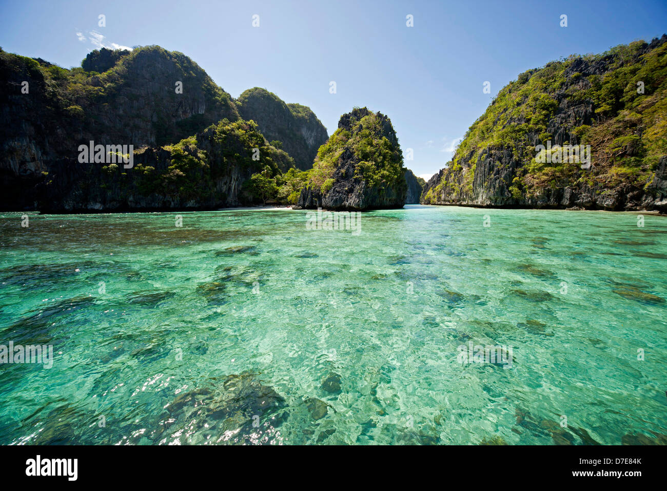 big lagoon of Miniloc Island, El Nido, Palawan, Philippines, Asia Stock Photo
