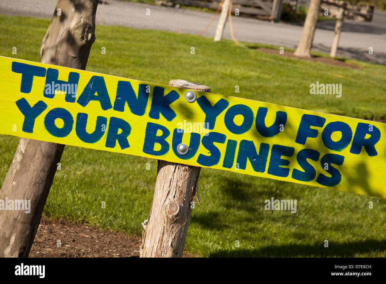 Thank you for your business sign Stock Photo