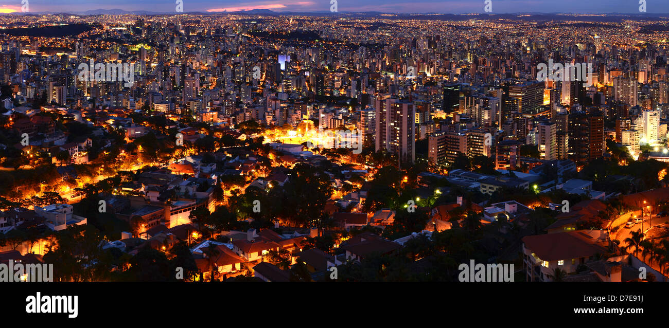 Belo Horizonte by night . Stock Photo