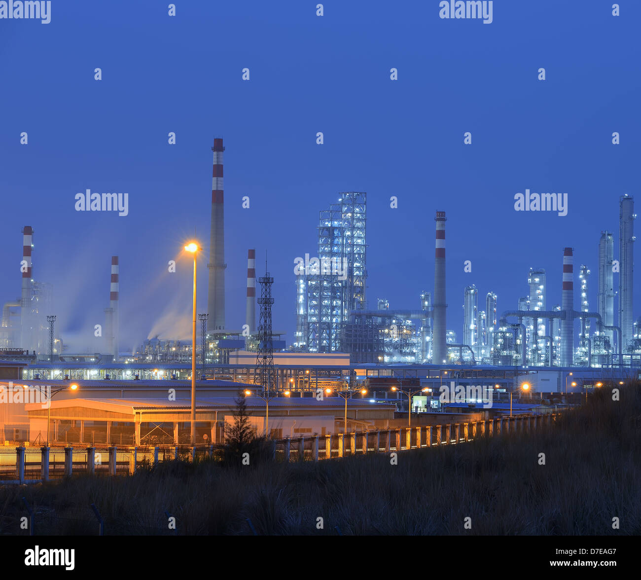 Oil refinery industrial plant Stock Photo