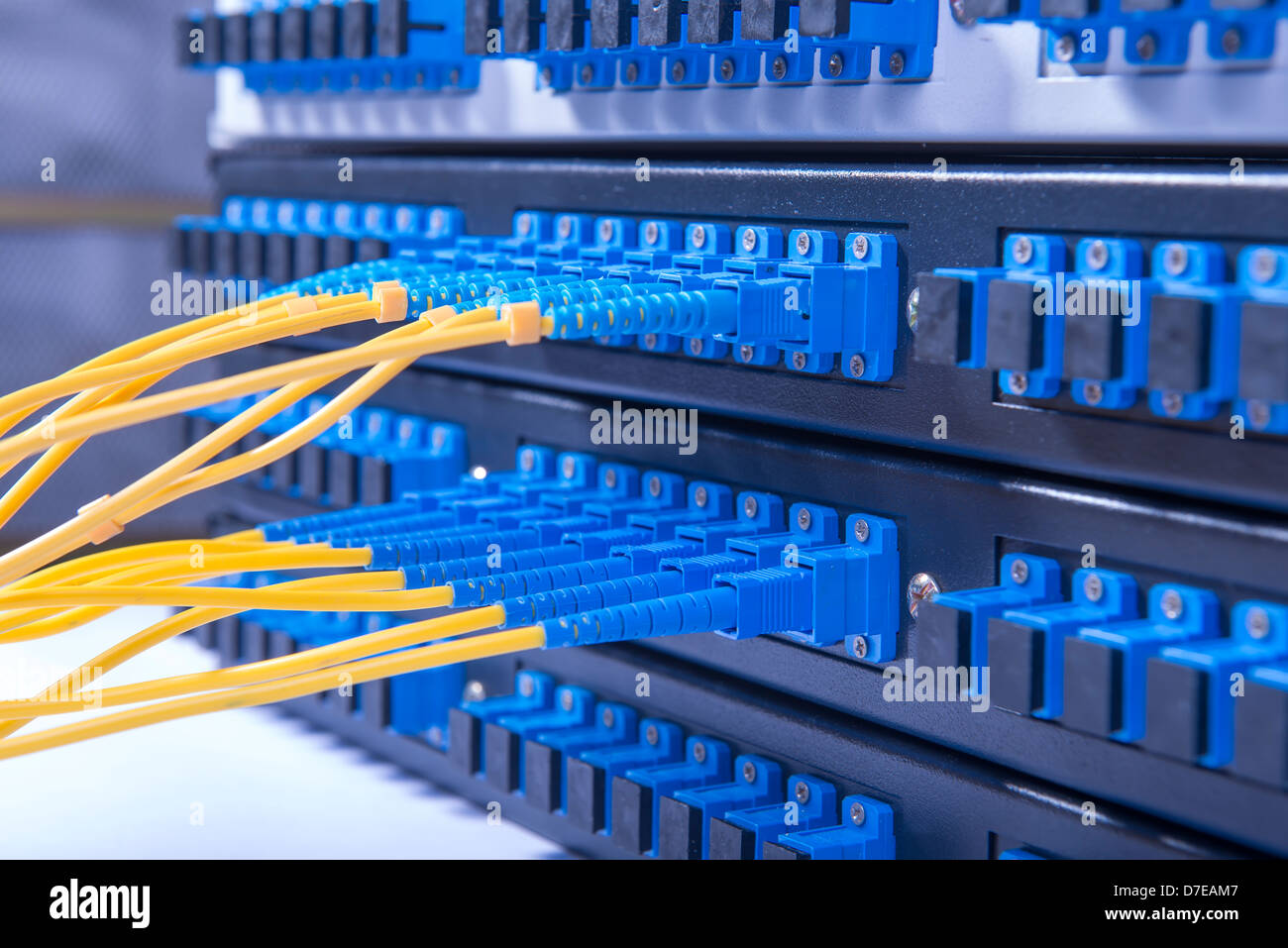 optic fiber cables connected to data center Stock Photo Alamy