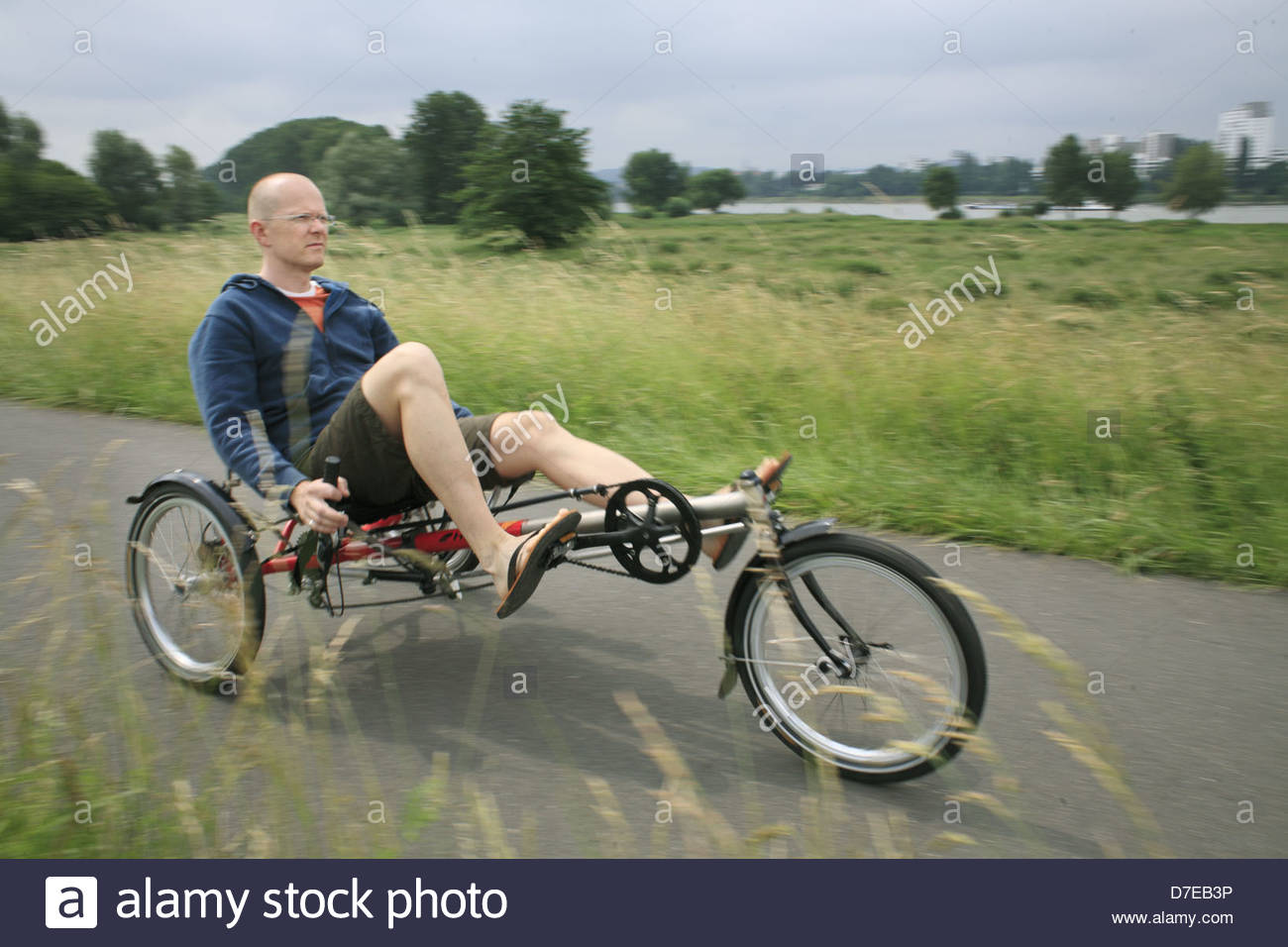 riding a recumbent bike