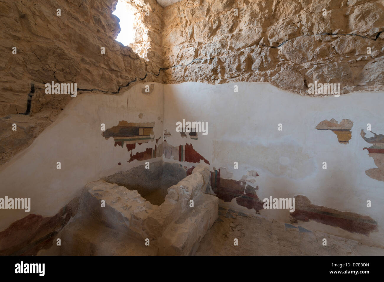 Roman Baths in Herod's Palace at Masada, Israel Stock Photo