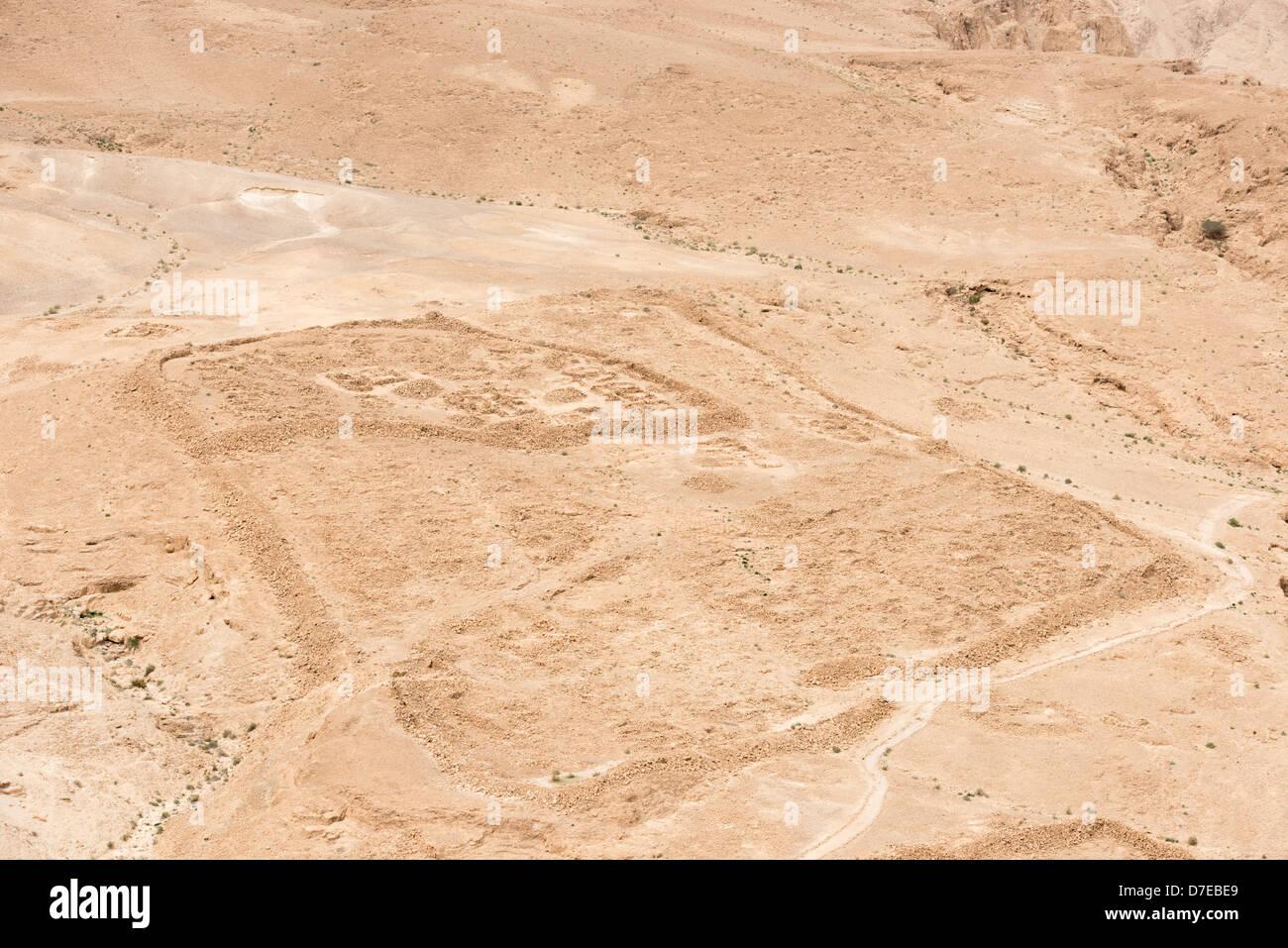 Remains of a Roman Military Camp at Masada, Israel Stock Photo