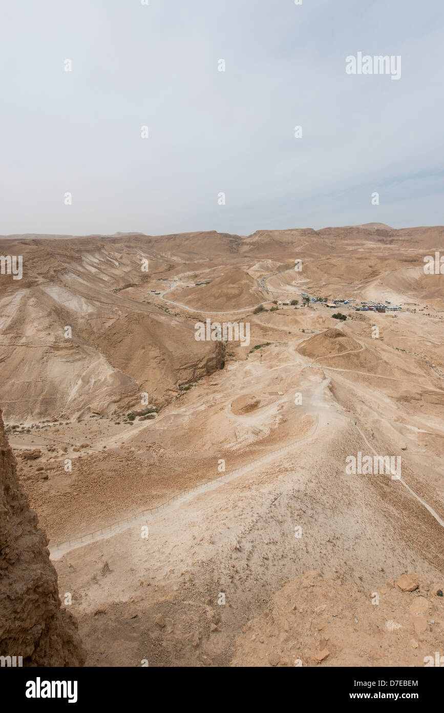 The Roman Siege Ramp at Masada, Israel Stock Photo