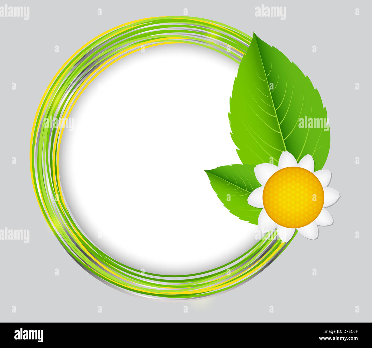 Abstract background with frame and flowers. Vector illustration. Stock Photo