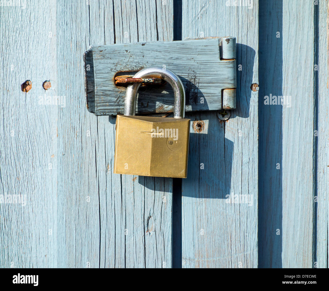 Padlock and Hasp on Allotment Shed Door Security Stock Photo Alamy