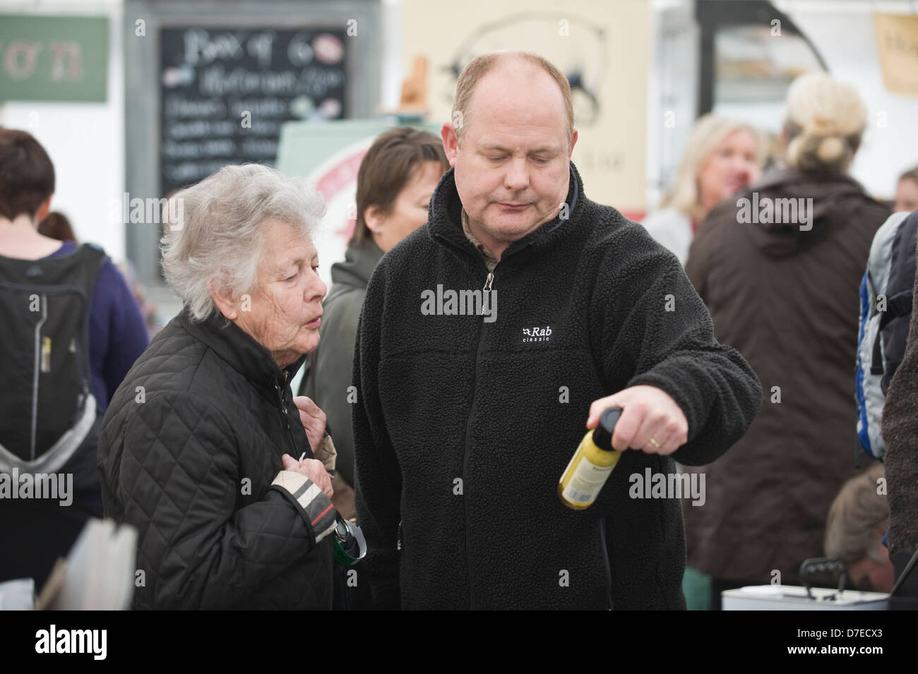 Visitors browsing stalls at Exeter Festival of South West Food & Drink Stock Photo