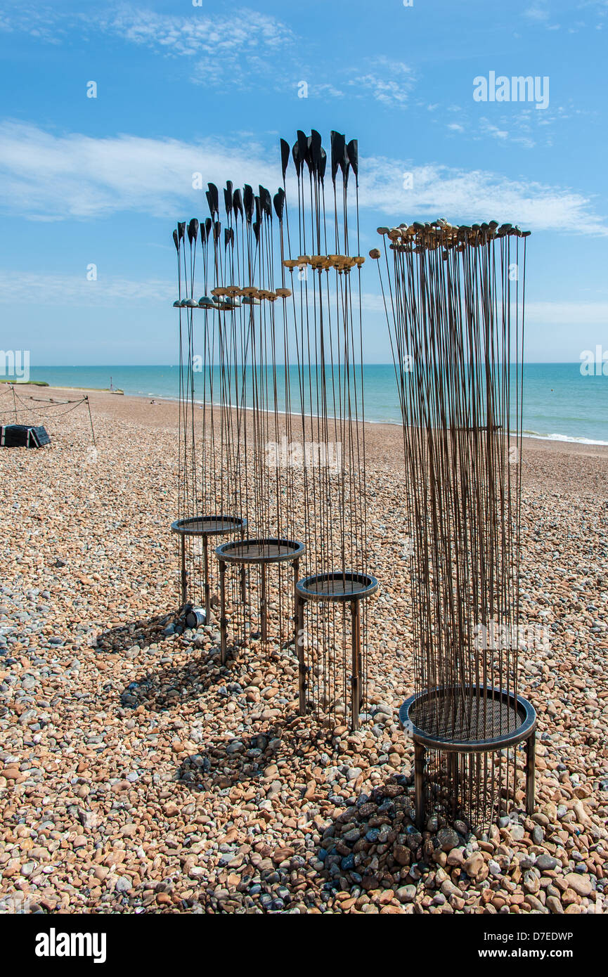 Brighton, UK. 5th May 2013. Kathy Hinde's Sonic Reed Beds part of