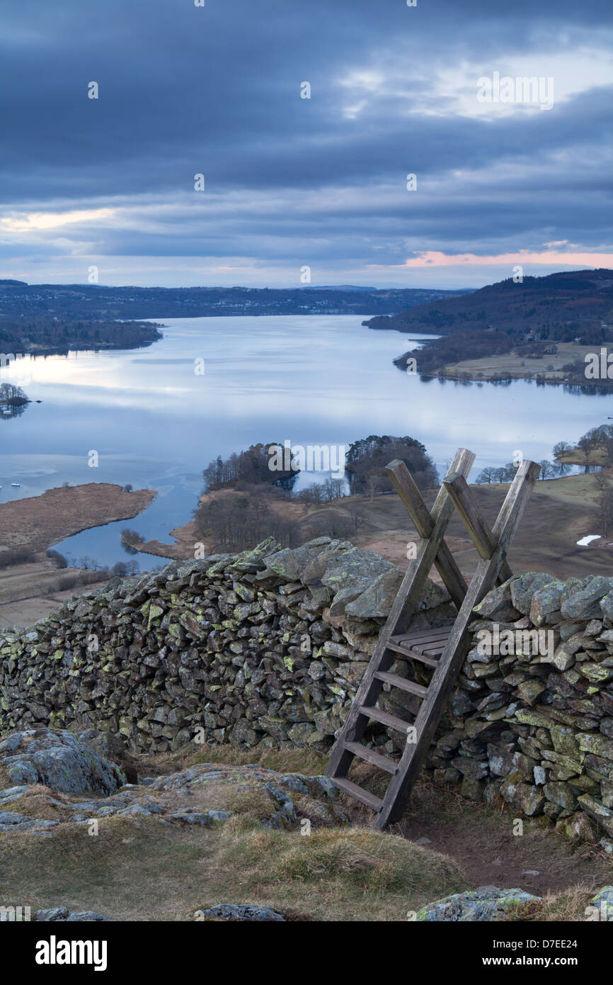 Todd Crag Ambleside overlooking Lake Windermere, English Lake District, UK Stock Photo