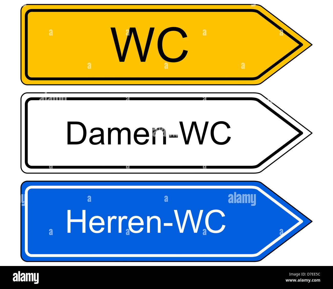 Direction sign WC Stock Photo Alamy