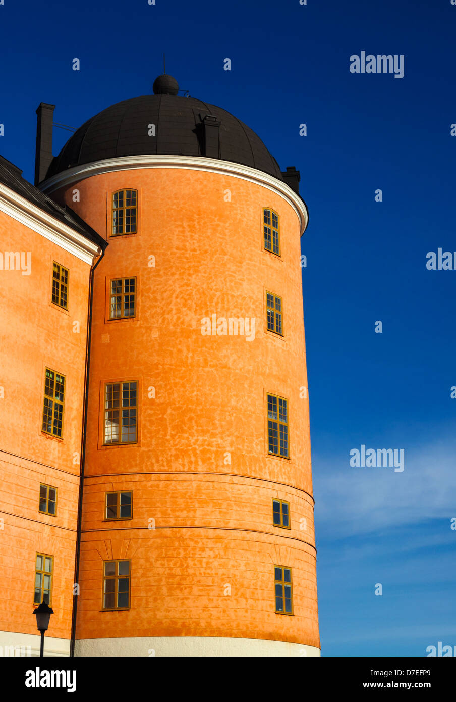 Tower of Uppsala Castle, Sweden, Scandinavia. This old historic castle became a residential building. Stock Photo
