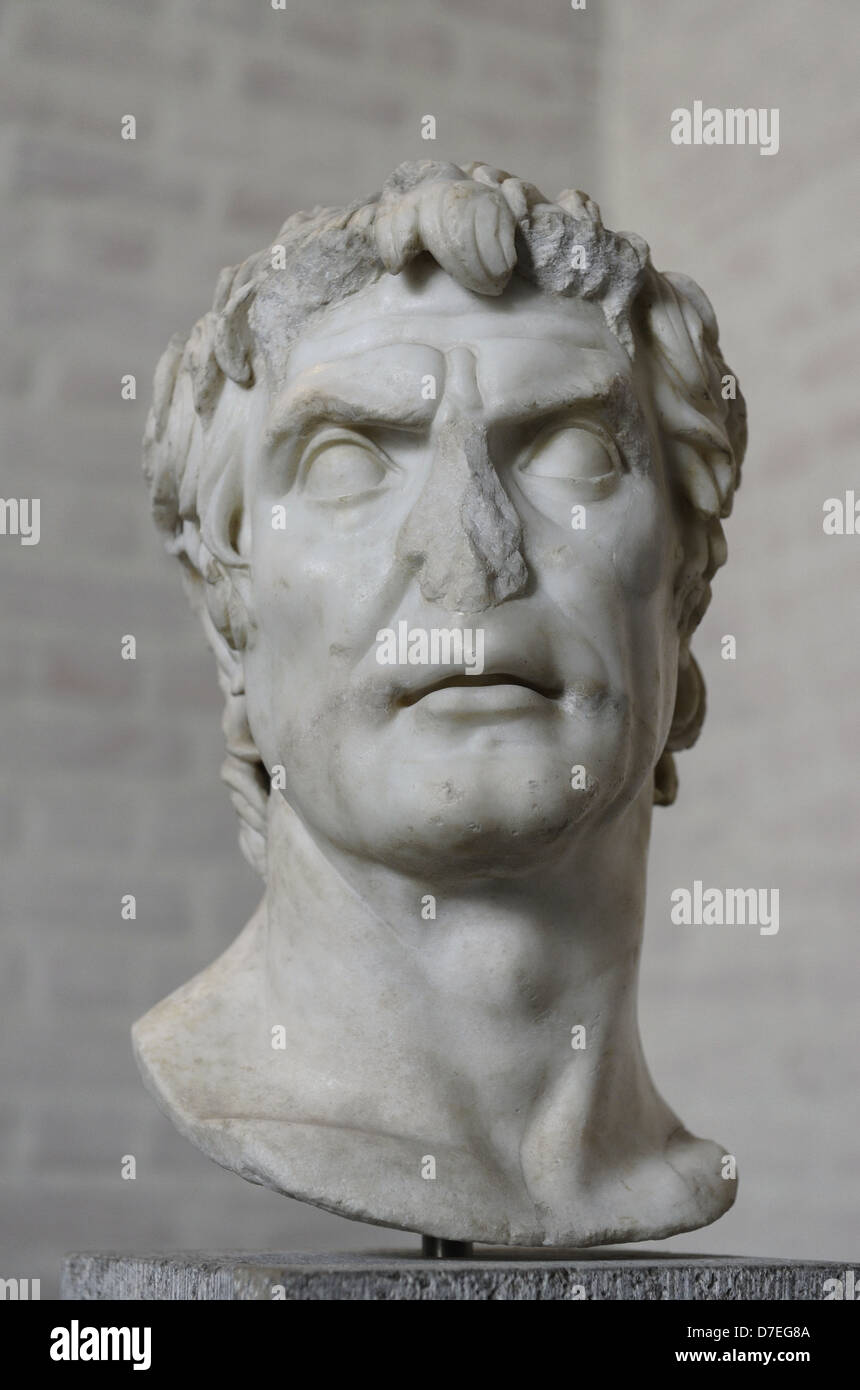 Lucius Cornelius Sulla (138 BC-78 BC). known commonly as Sulla. Roman general and statesman. Bust. Glyptothek. Munich. Germany. Stock Photo