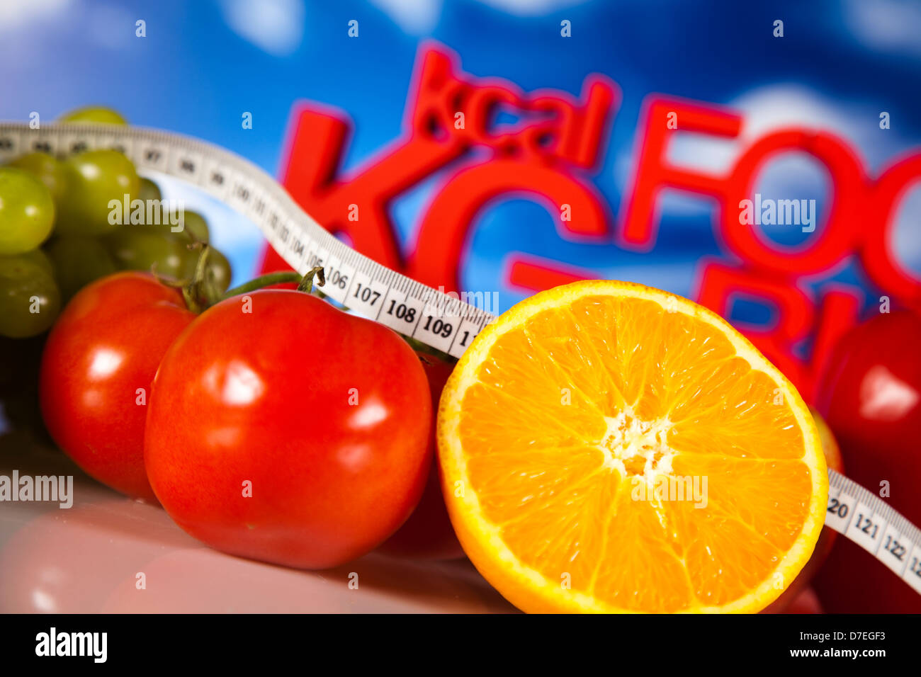 Fitness diet,vegetables and fruits Stock Photo Alamy