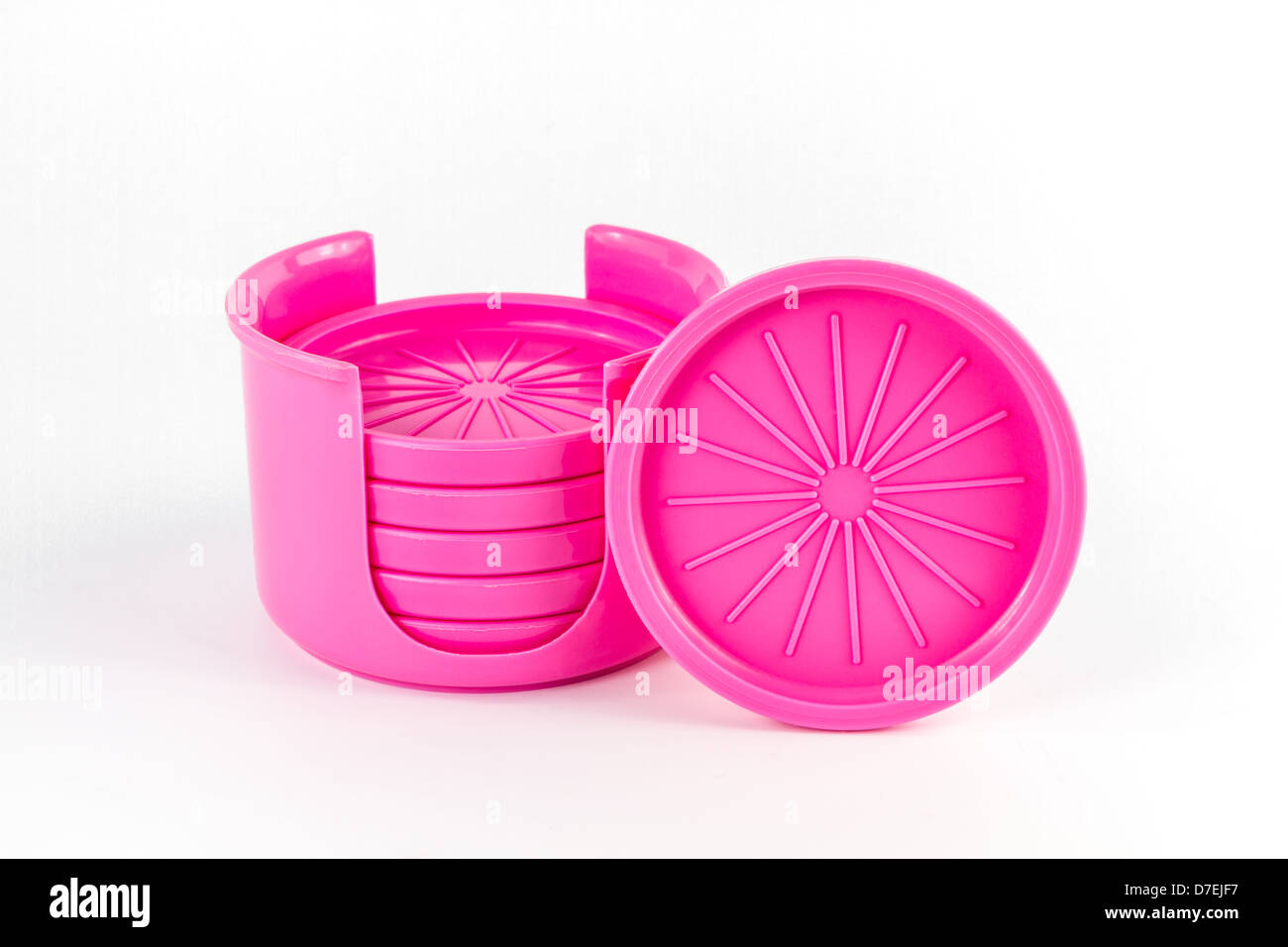 Pink plastic glass plates Stock Photo Alamy