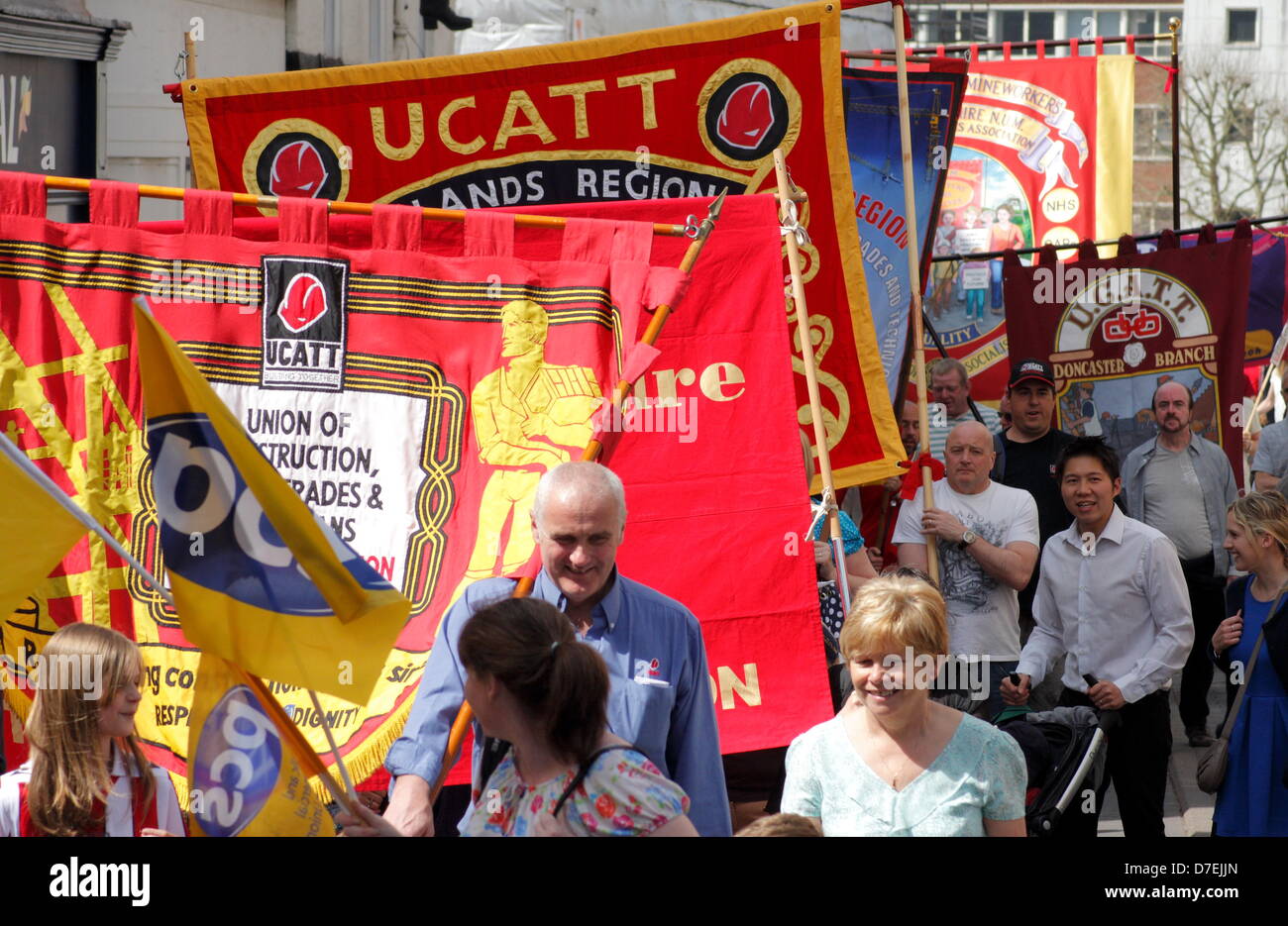 Chesterfield, UK. 6th May 2013. Trade Union parade  at the 36th People's Gala and Demonstration, Chesterfield, Derbyshire. UK. Credit:  Matthew Taylor / Alamy Live News Stock Photo