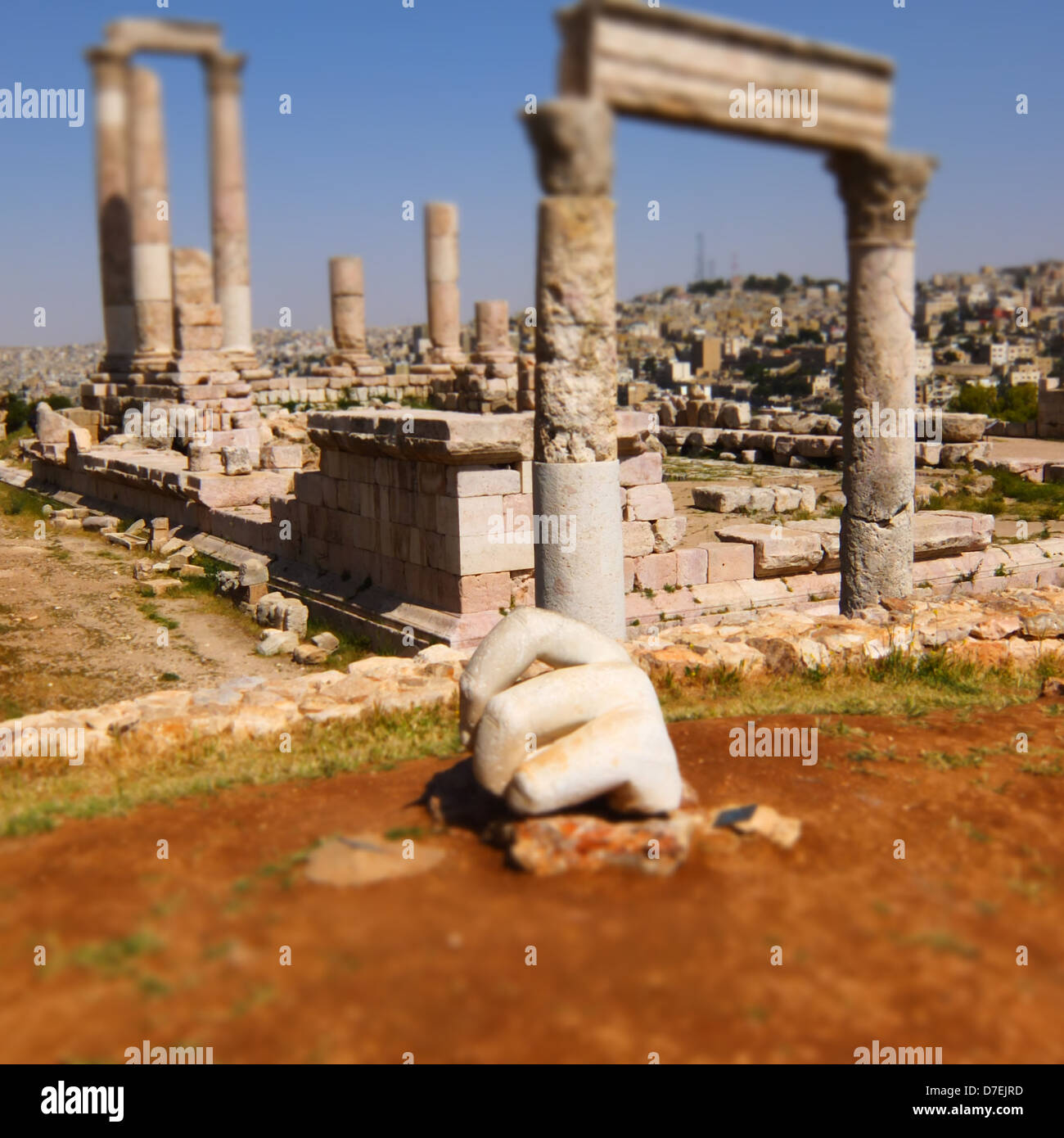 Roman Corinthian monopteros. Jordan. Amman. Stock Photo