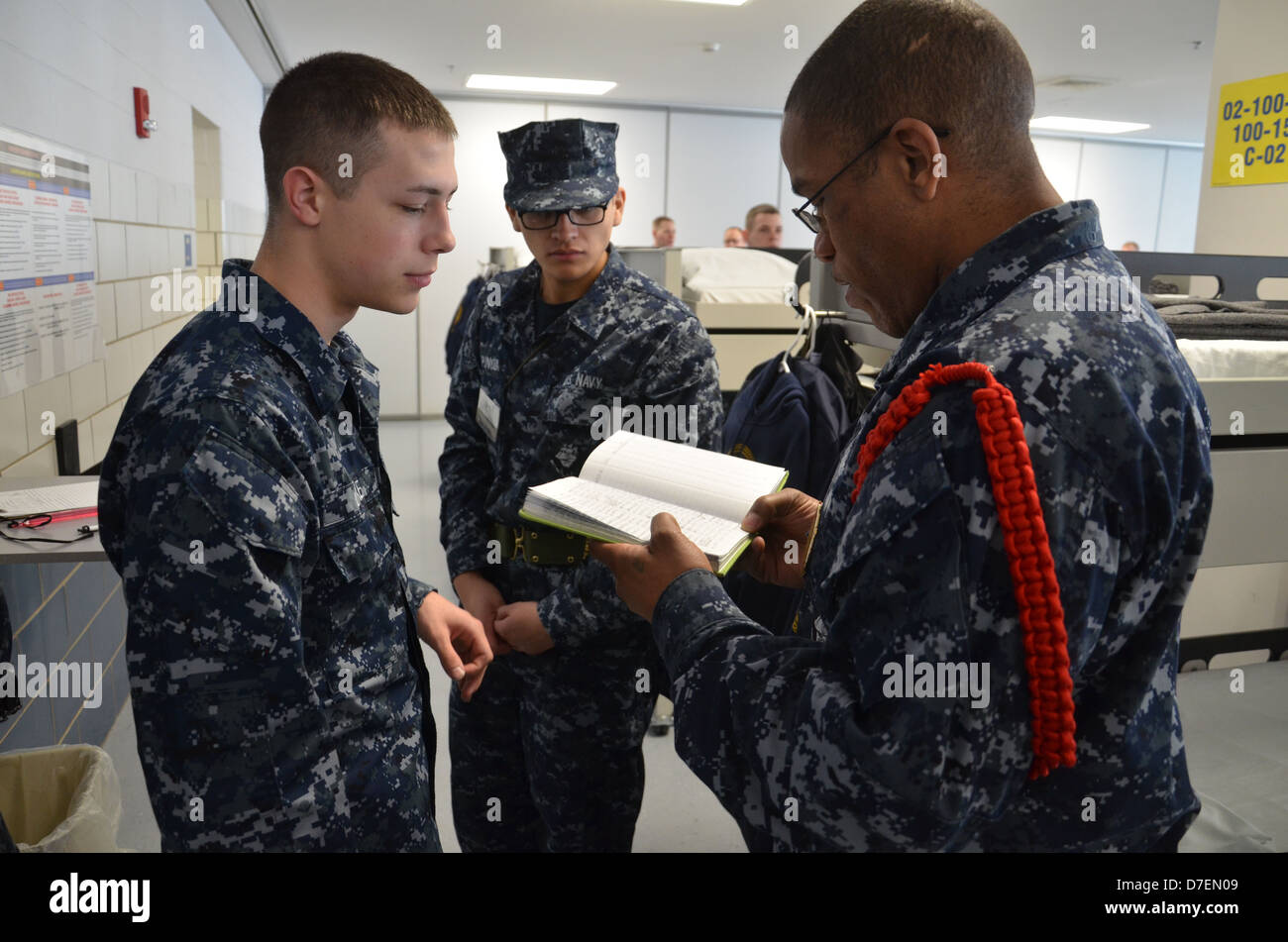 Recruit division commander train recruits. Stock Photo