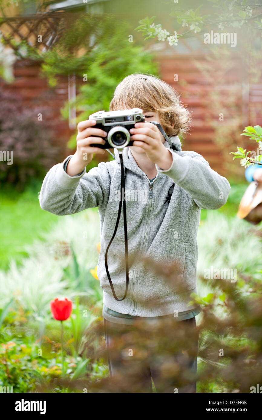 Preteen boy smiling camera hi-res stock photography and images - Alamy
