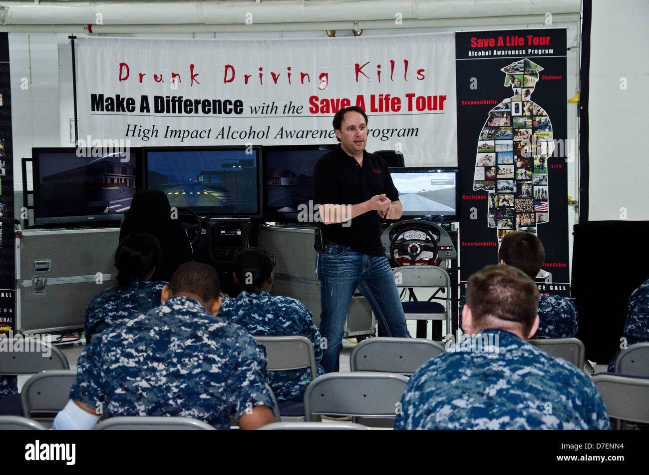 Sailors learn about the affects of drunk driving. Stock Photo