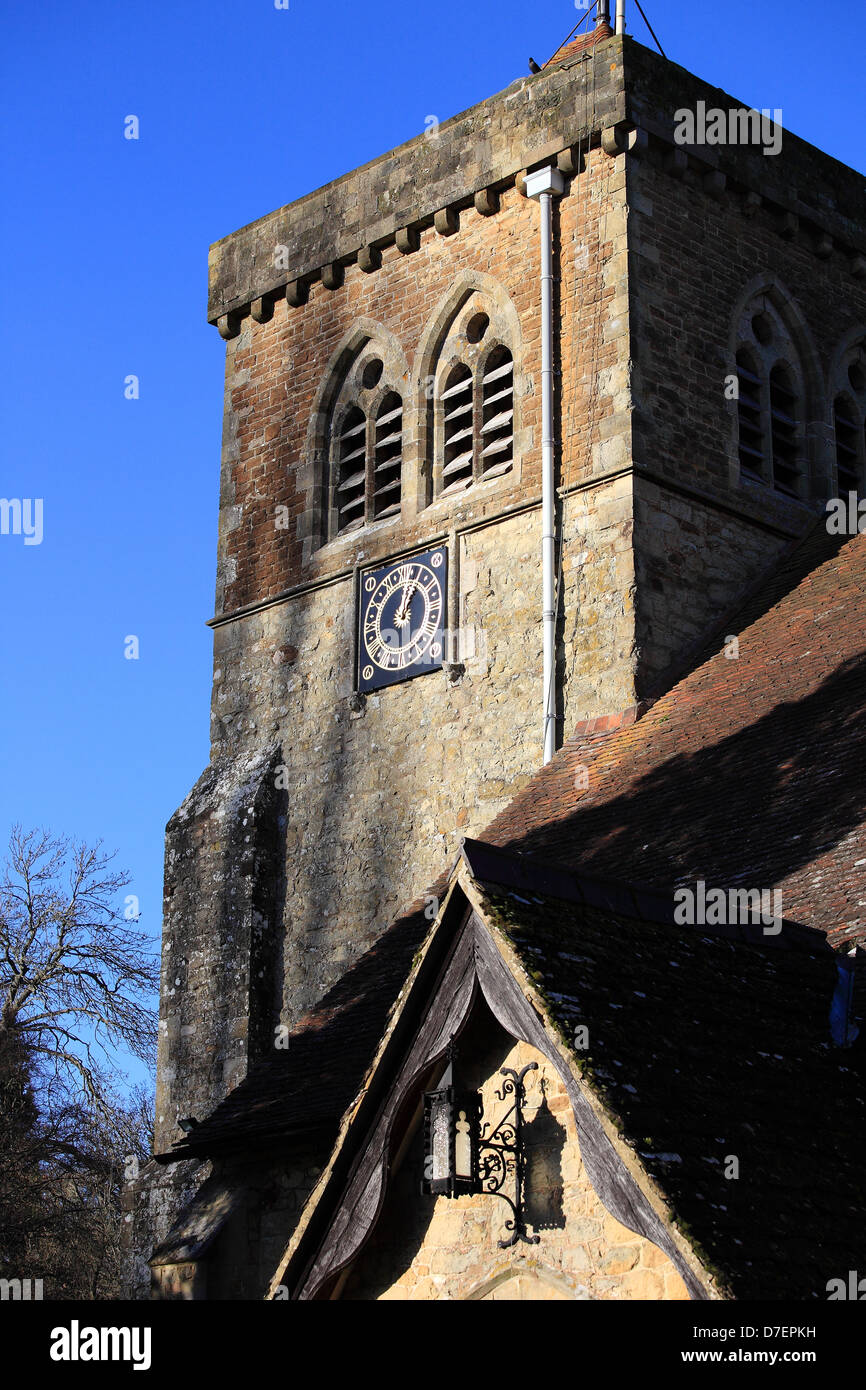 Chiddingfold, St. Mary's Church tower, Surrey Hills, England Stock Photo