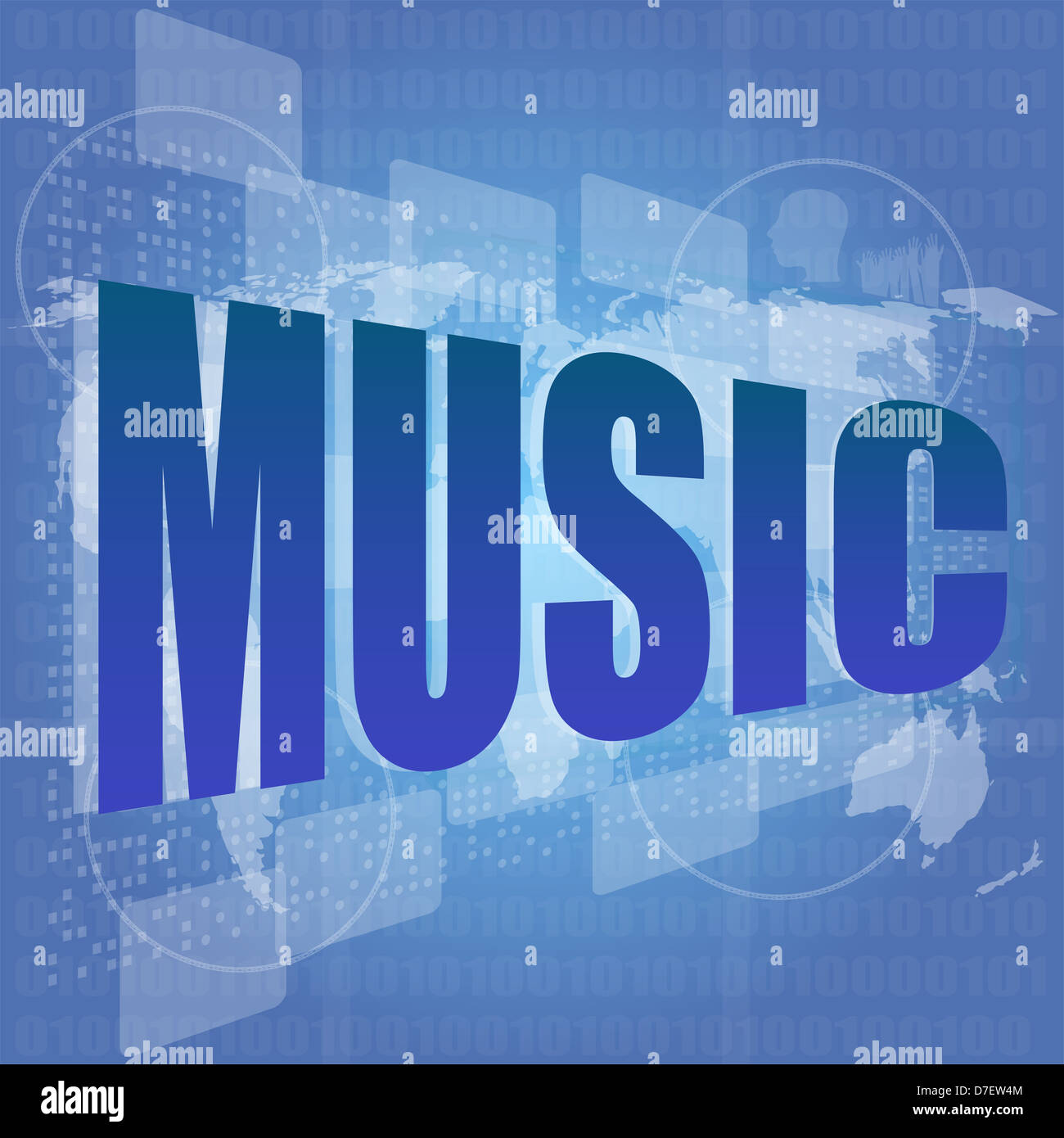 music word on digital touch screen social concept Stock Photo Alamy