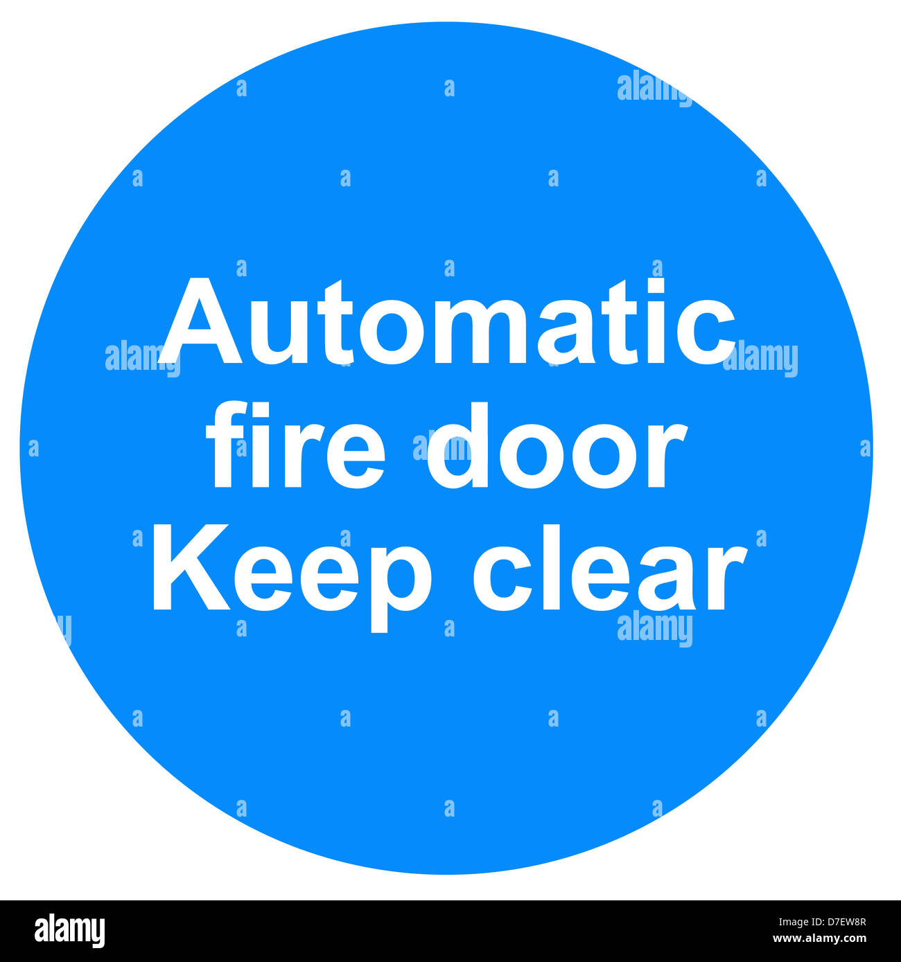Automatic fire door do not obstruct keep clear sign Stock Photo
