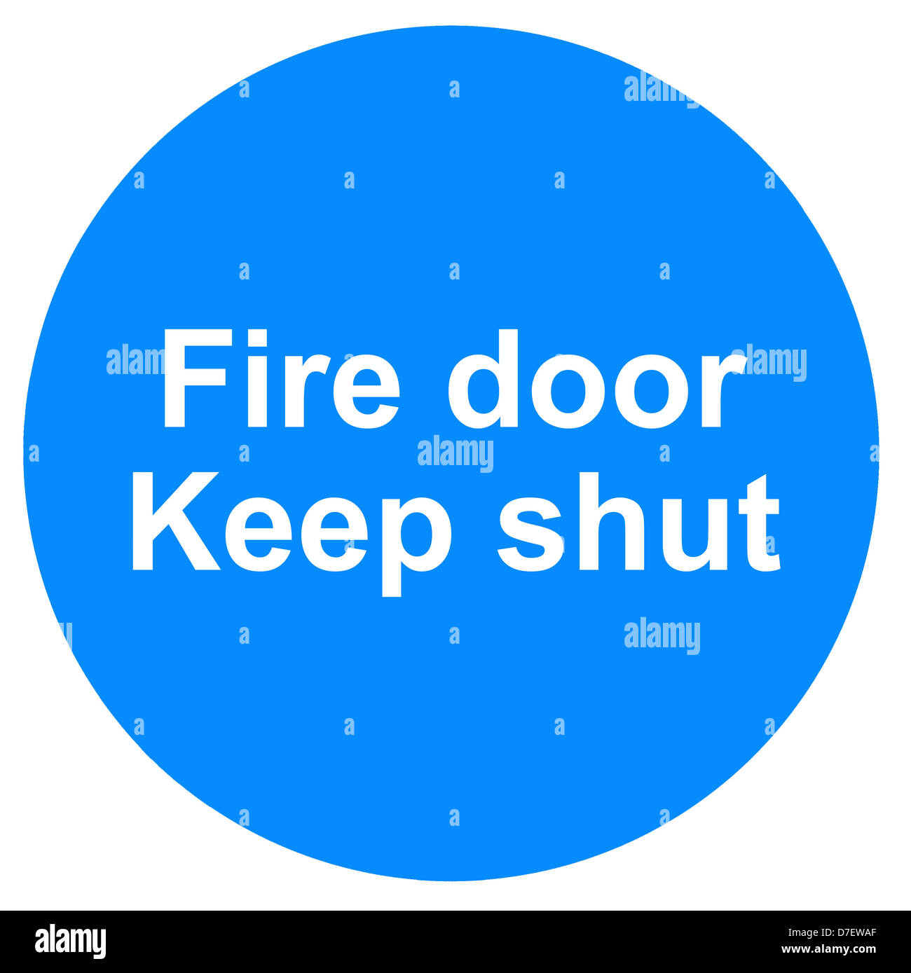 Fire door do not obstruct keep shut sign Stock Photo