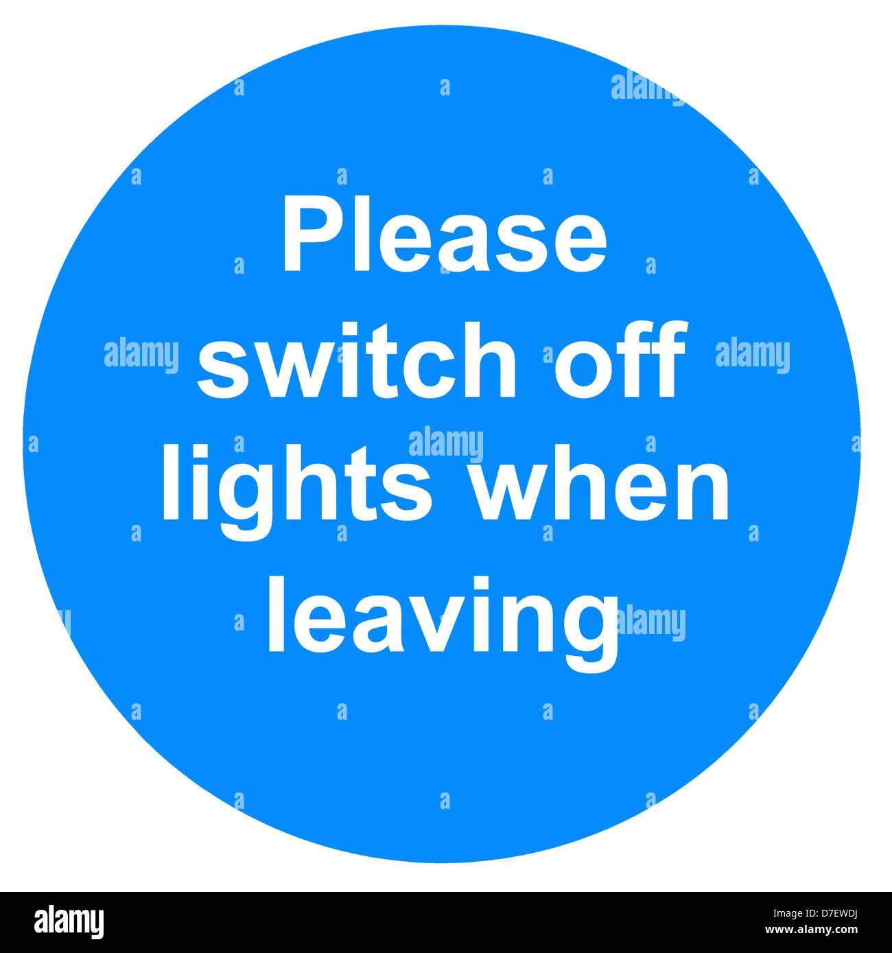 Please switch off lights when leaving sign Stock Photo