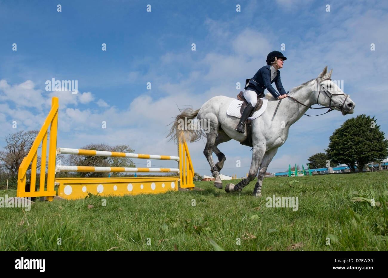 Helston, UK. 6th May, 2013. Horse and Jockey race against the clock