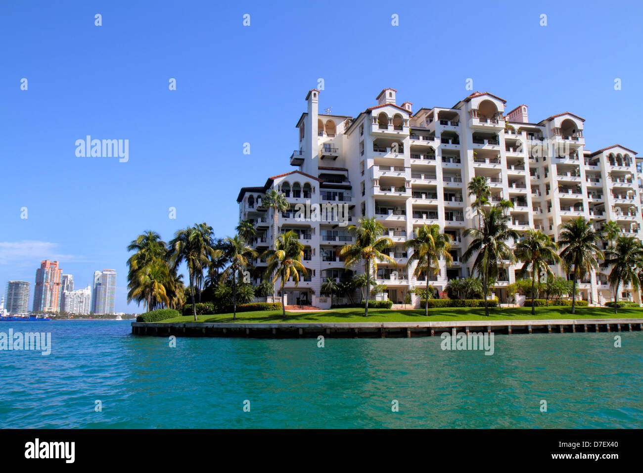 Miami Florida,Biscayne Bay,Fisher Island,condominium residential