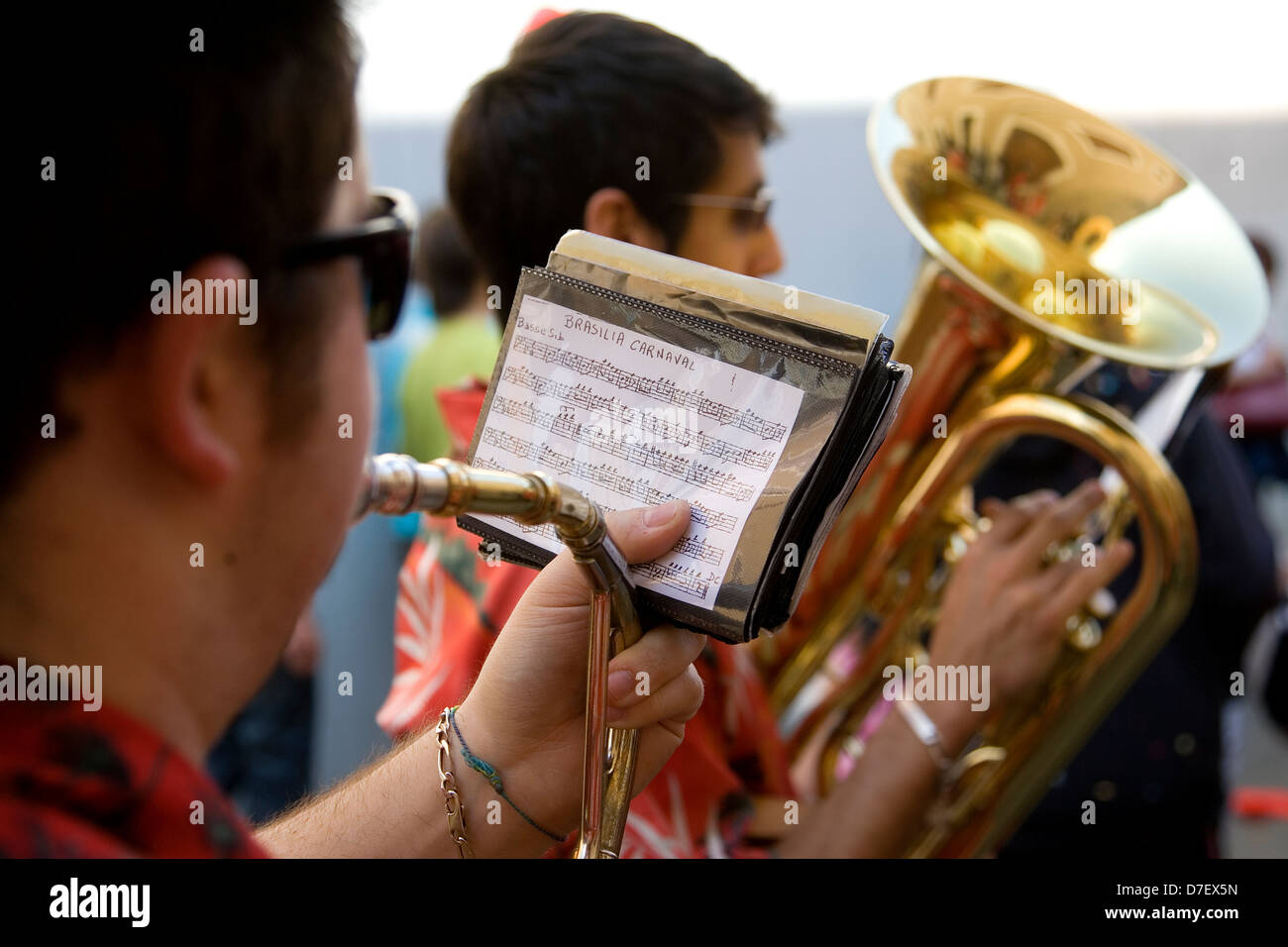 Traditional marching band at village carnival,Roujan,Languedoc,france Stock Photo Alamy