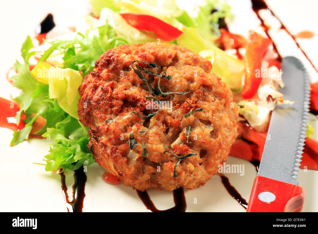 Vegetable burgers with balsamic vinegar sauce Stock Photo Alamy