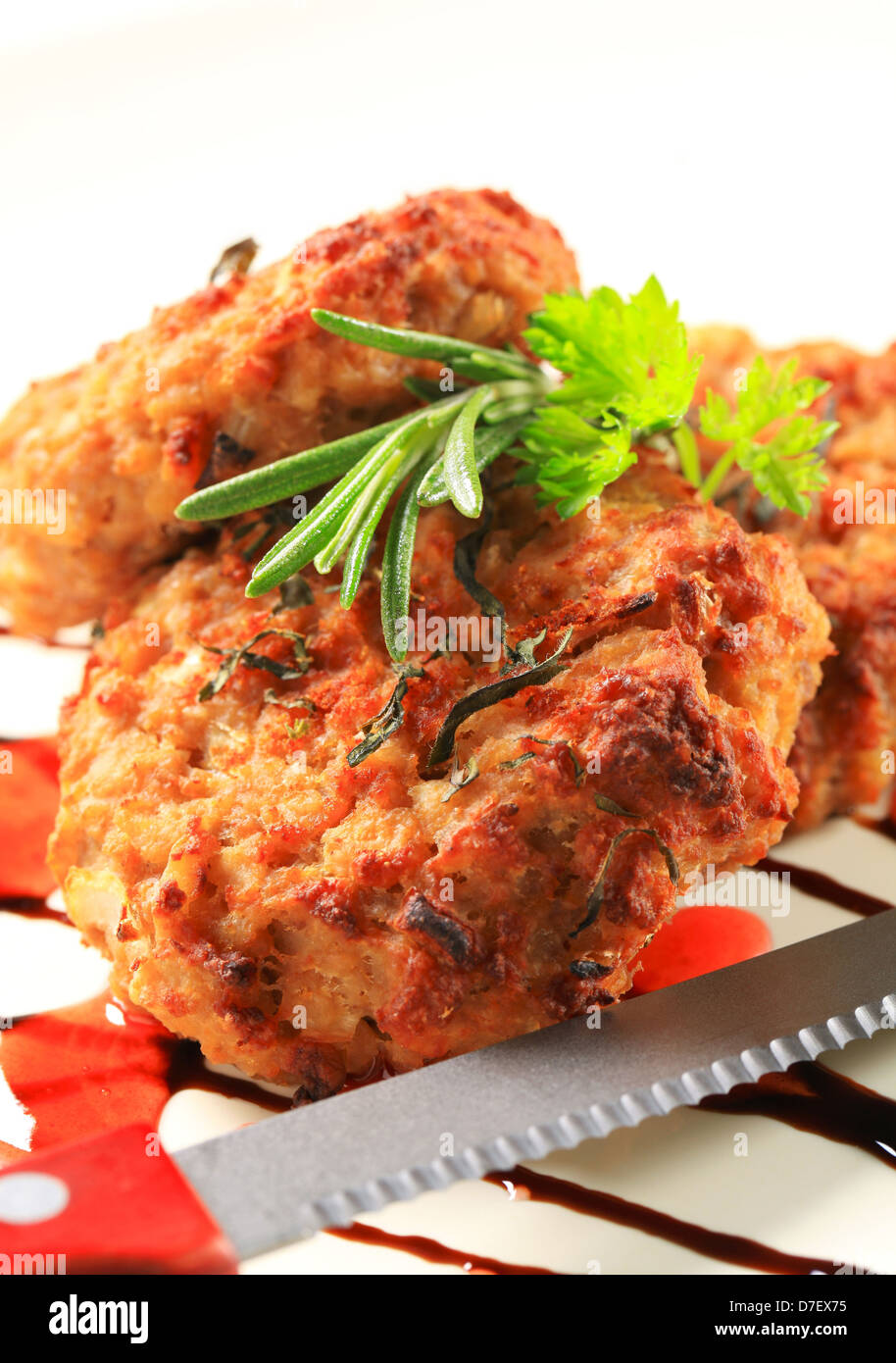 Vegetable burgers with balsamic vinegar sauce Stock Photo Alamy
