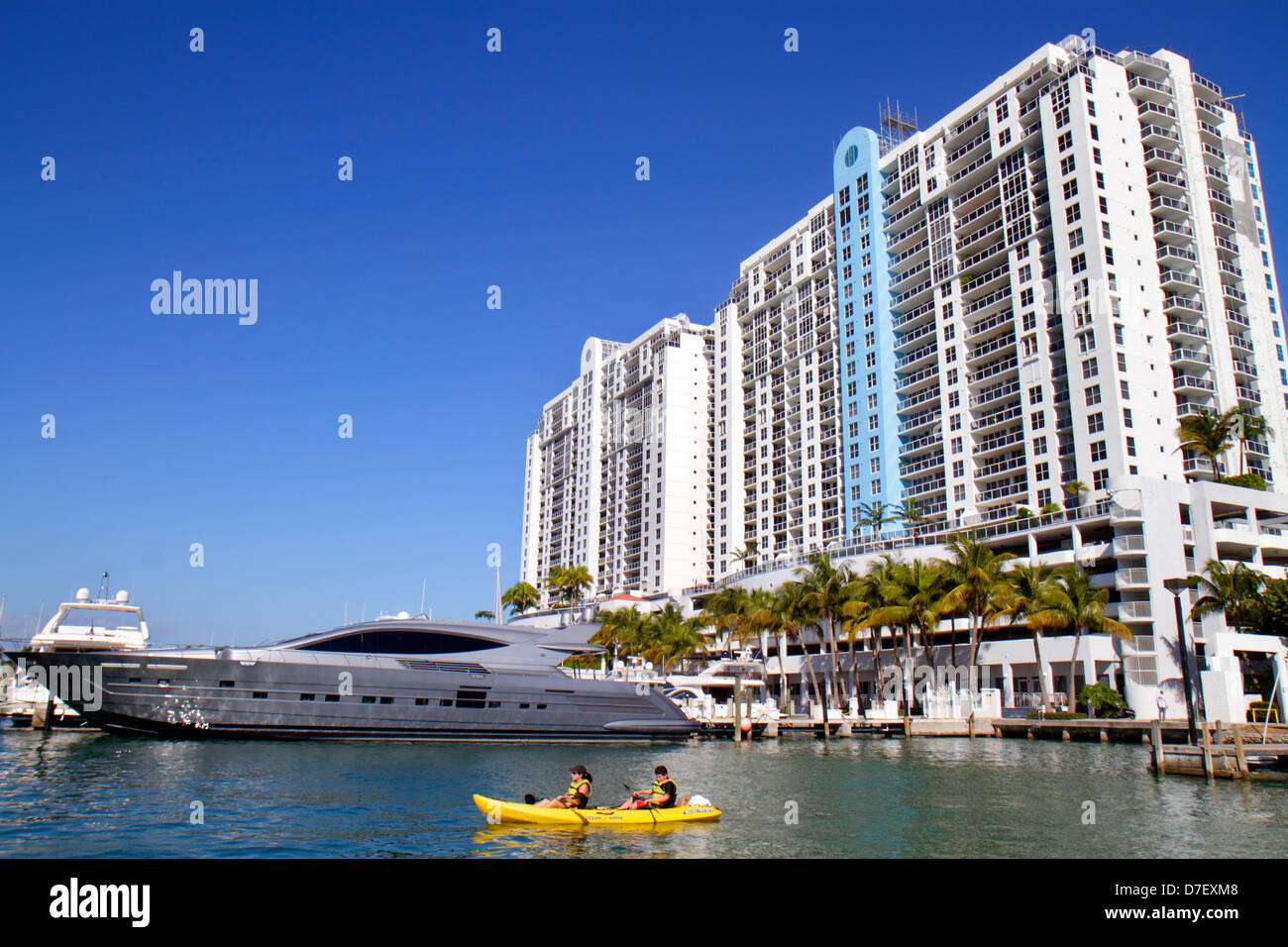 Miami Beach Florida,Biscayne Bay water,high rise skyscraper skyscrapers ...