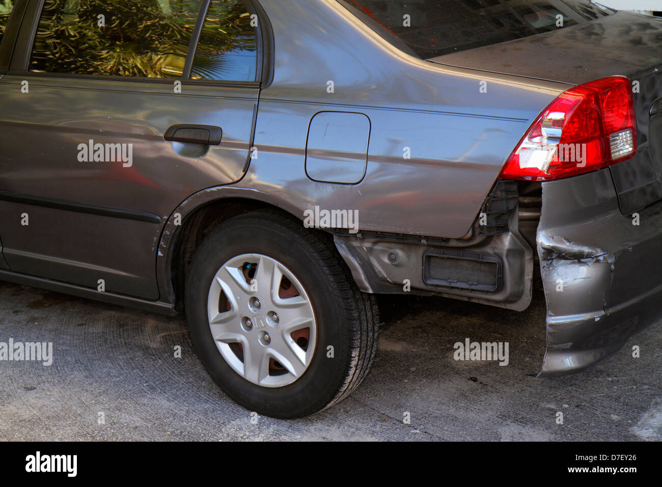 Miami Beach Florida,car,automobile,auto,vehicle,damaged,fender,missing,accident,FL130128002 Stock Photo