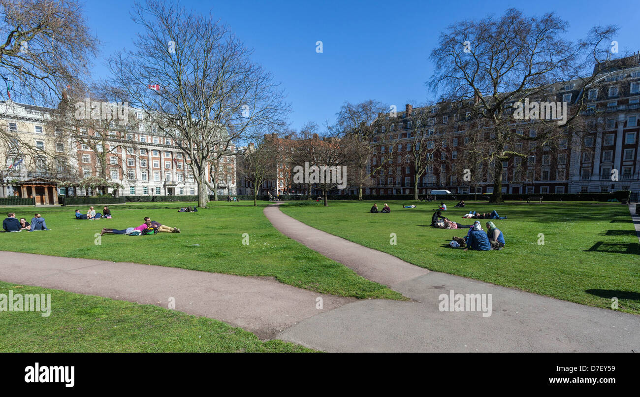Grosvenor Square Gardens, Mayfair, London, England, UK Stock Photo