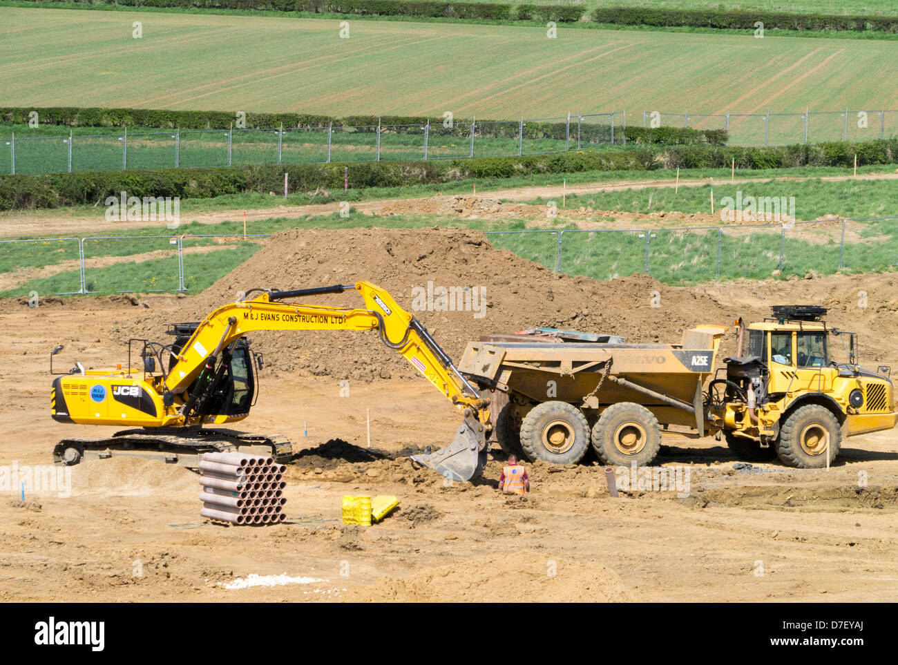 Ground preparation for housing development, Grantham, Lincolnshire, UK Stock Photo