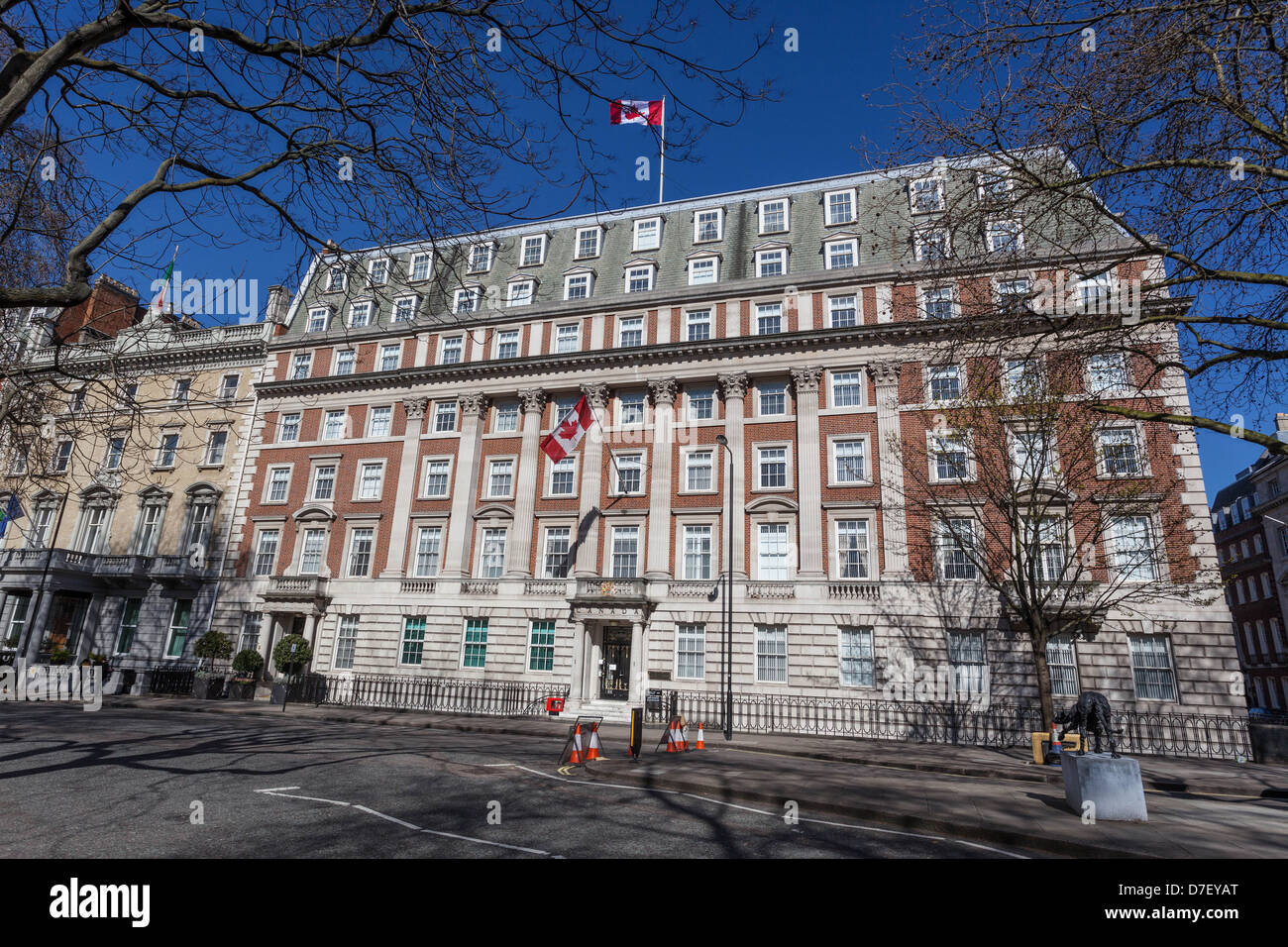 Canadian High Commission, 1 Macdonald House, Grosvenor Square, Mayfair, London, England, UK Stock Photo